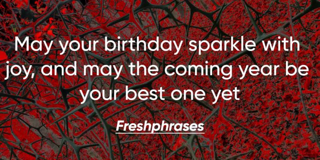 Other Ways To Say May your birthday sparkle with joy, and may the coming year be your best one yet